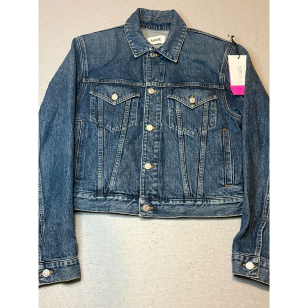 AGOLDE Lanegan Denim Jacket Womens S Removable Shoulder Pads Sample Rare NWOT